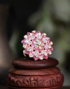 Sterling Silver Enamel Sunflower Ring