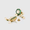 Elliptical Pearl Drop Earrings