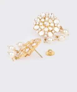 Sterling Silver Floral pearl Earrings
