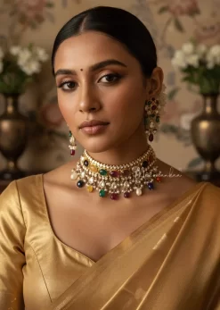 Vamika Navratna Necklace Set