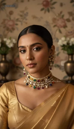 Vamika Navratna Necklace Set