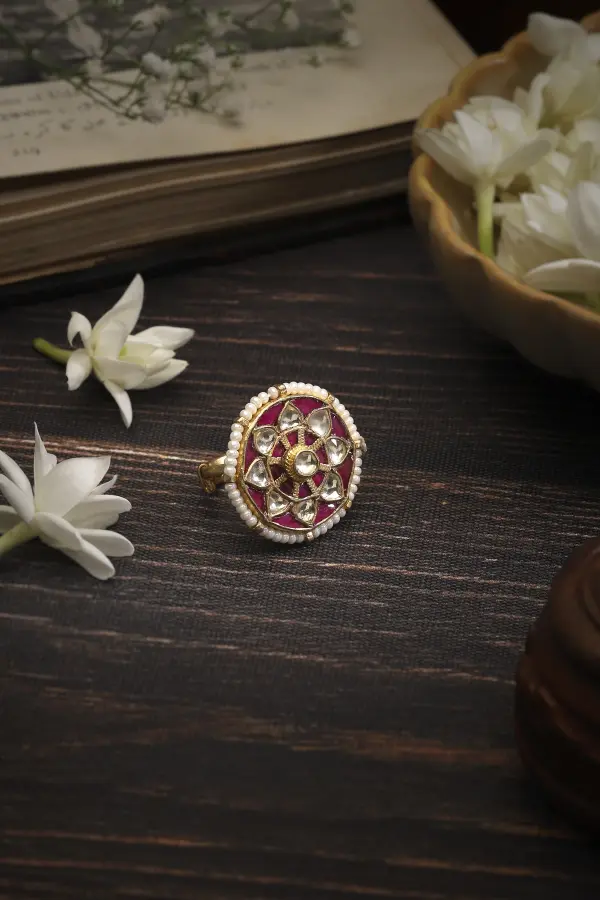 Floral Meenakari Ring