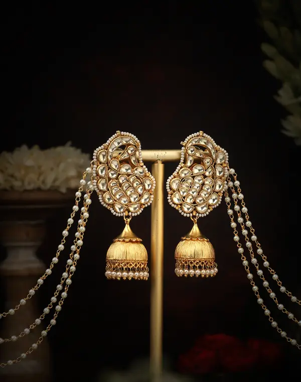 Paisley Jhumkis with Kaanchain