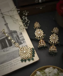 Floral Earrings and Mangtikka Set