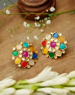 Navratan Flower Studs