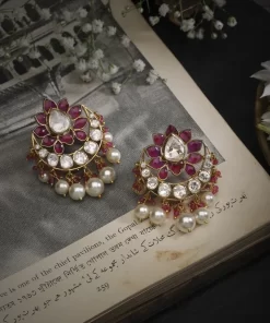 Lotus Chand Drop earrings