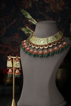 Ishani Mint Necklace Set