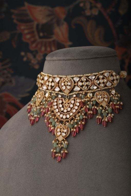 Gulrose Choker Set with Mangtikka