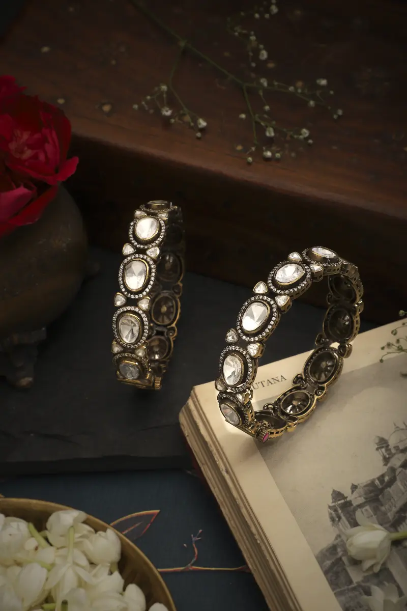 Uncut Antique Bangle Pair