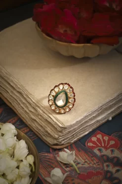 Drop-shaped Meena Ring