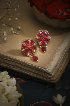 Hexagon Red Studs