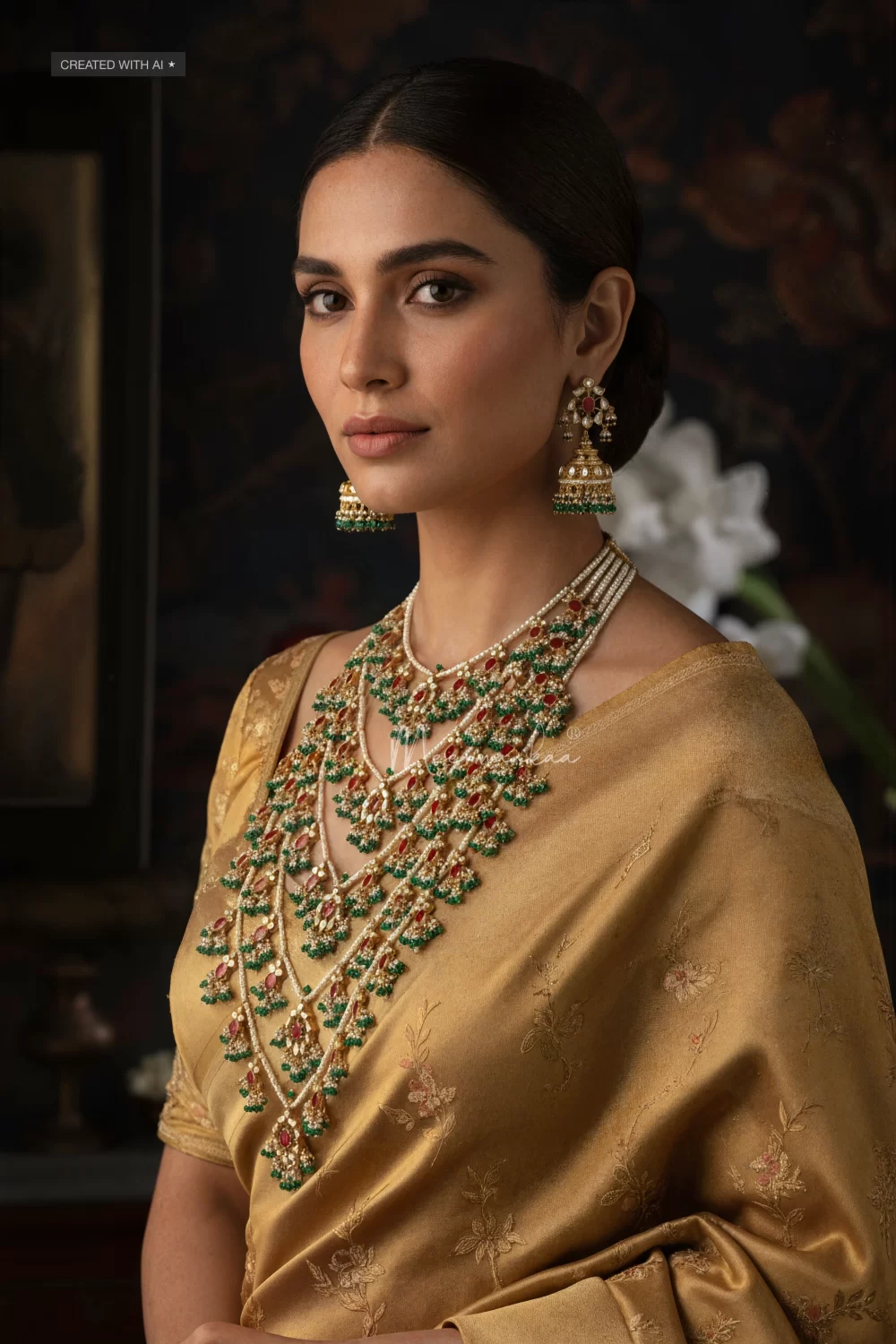 Prisha Panchlada with Jhumkis