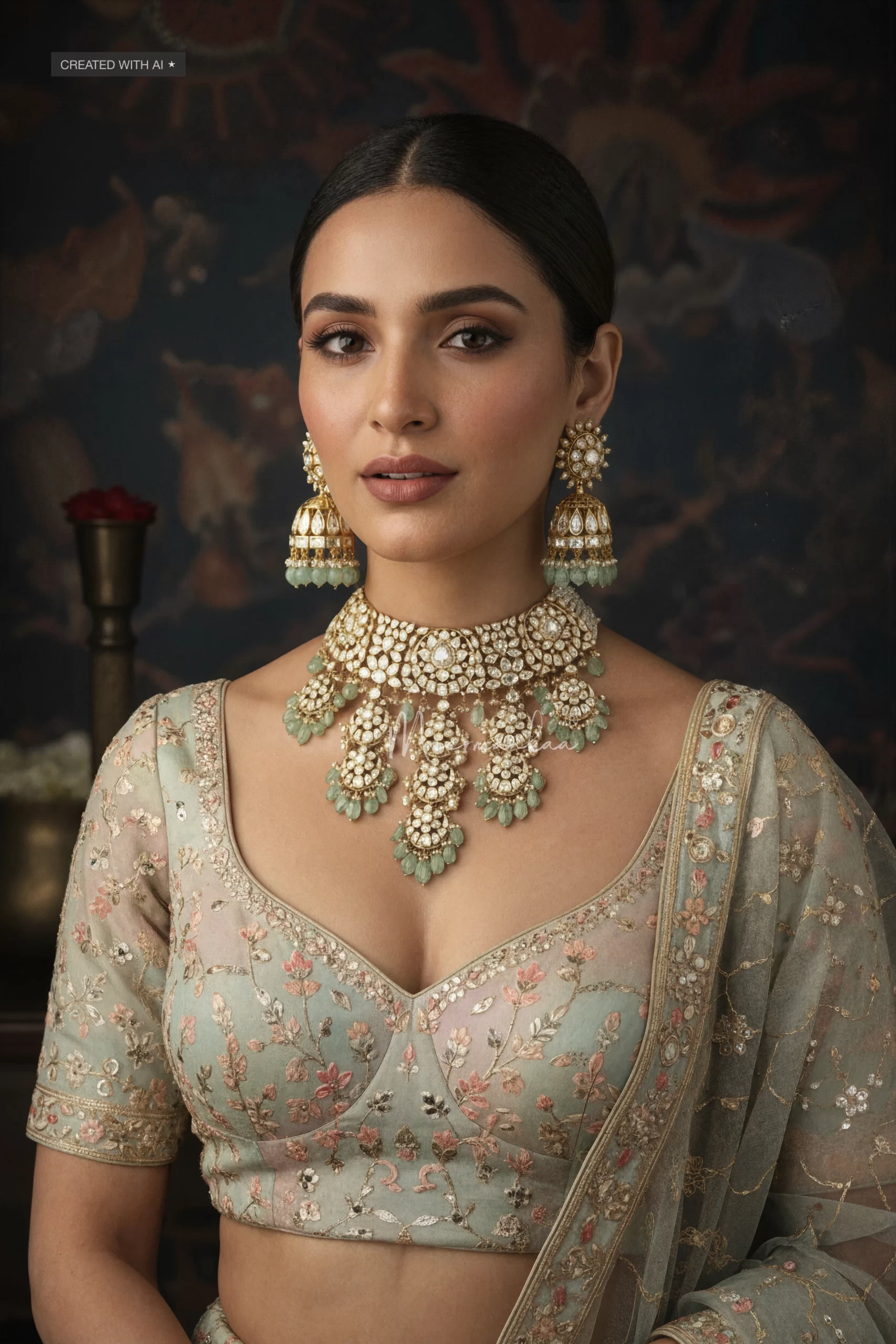 Niyati Bridal Necklace with Jhumkas