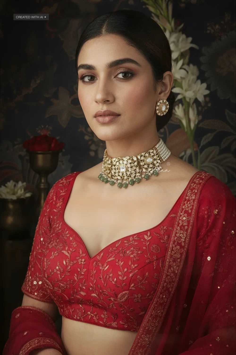 Jadau Moissanite Choker Set
