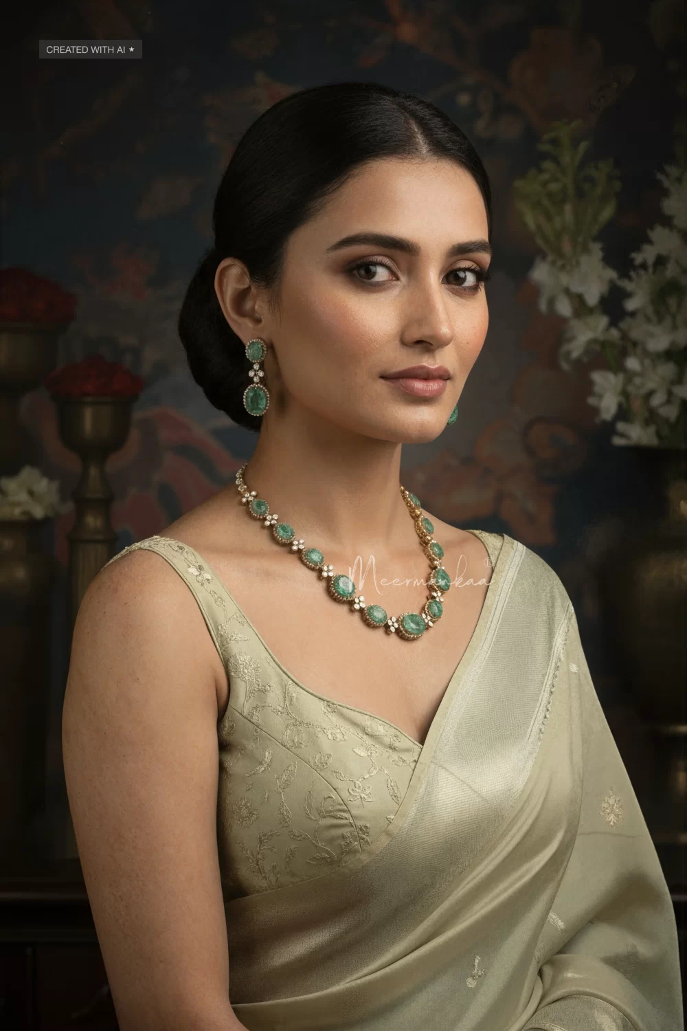 Tara U-shaped Necklace with Earrings