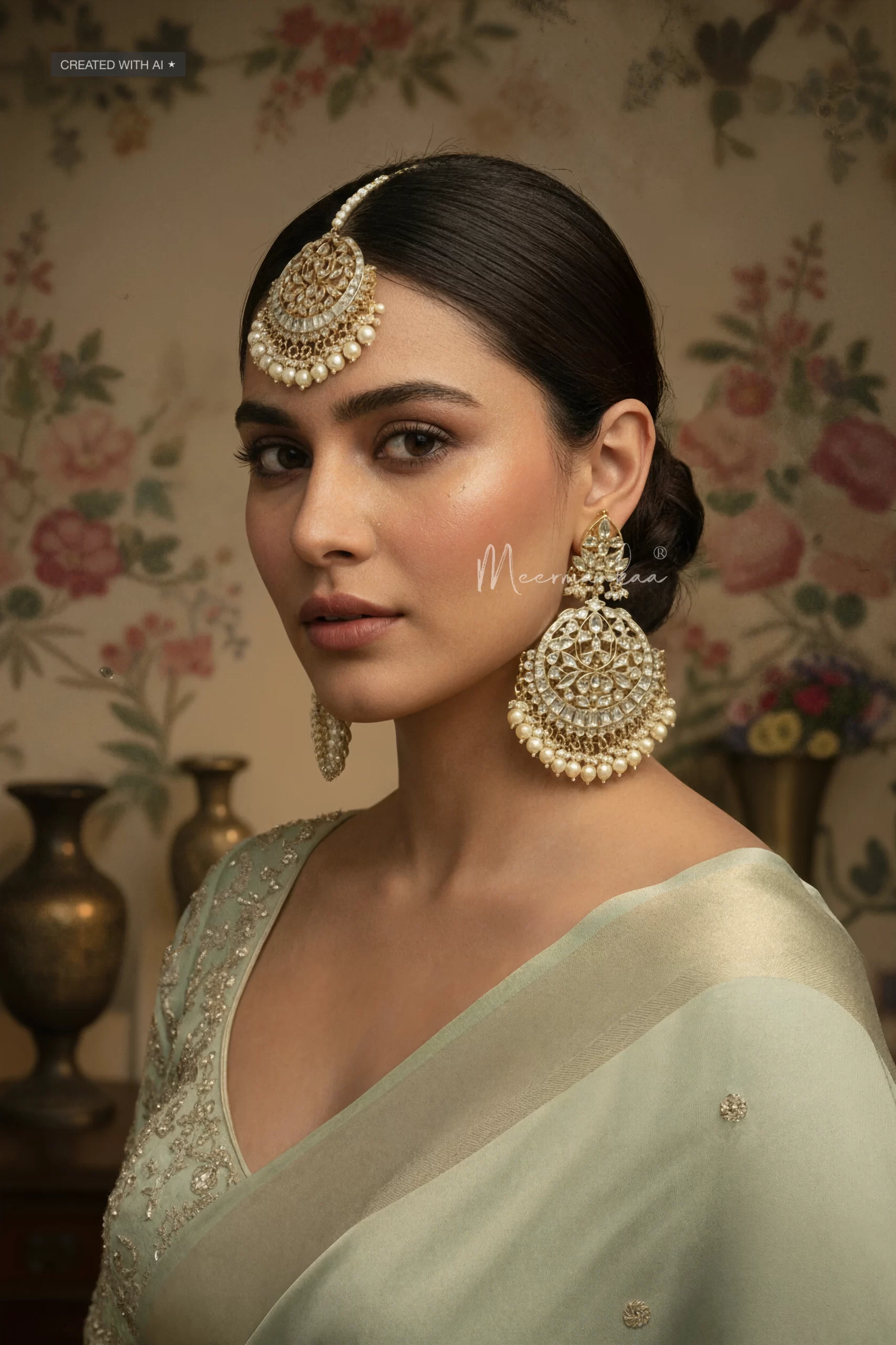 Shamiana Chandbali and Mangtikka Set