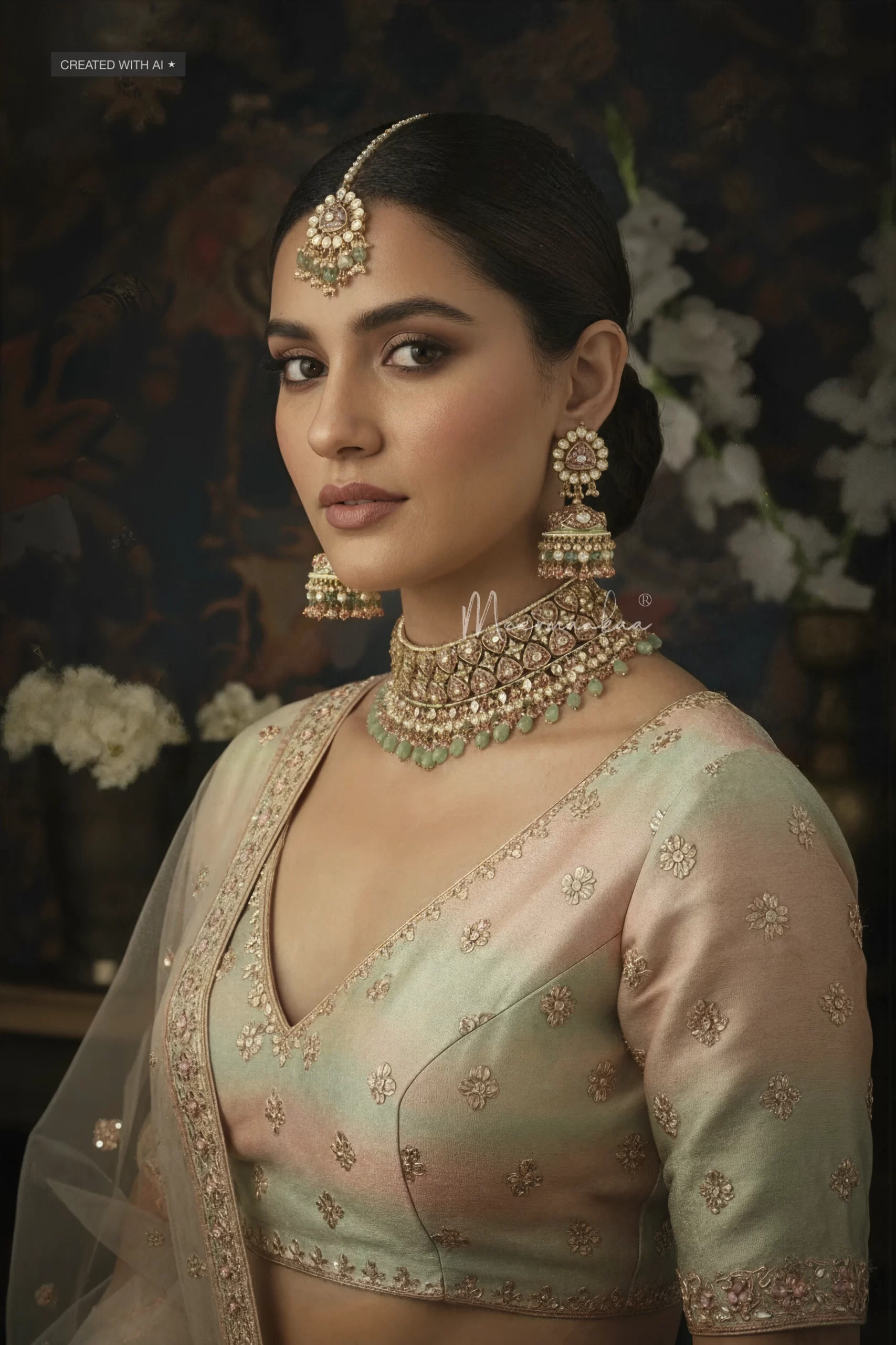 Pink & Mint Enamelled Choker Set