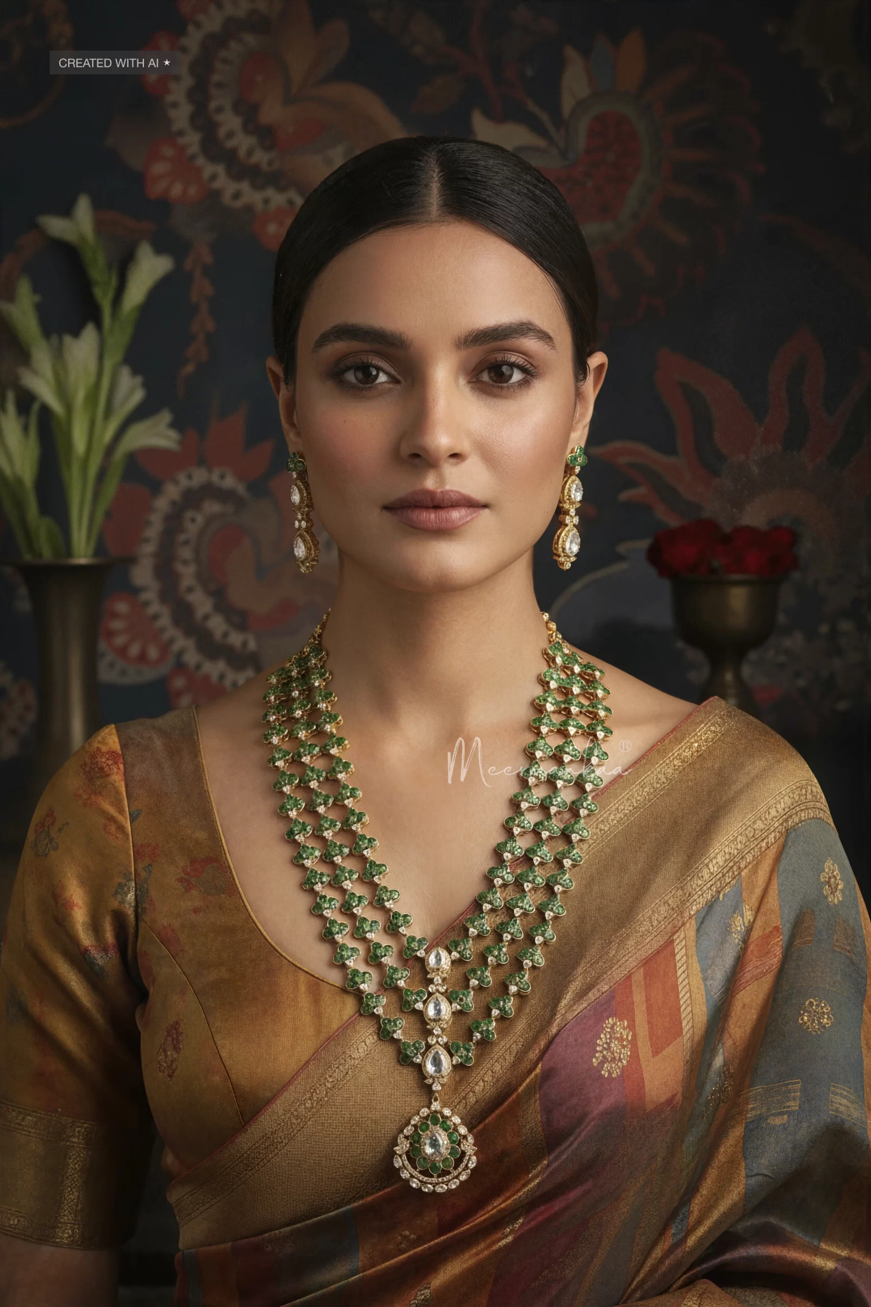 Aadhira Three-line Necklace Set